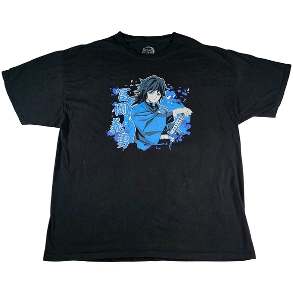 Demon Slayer Giyu Tomioka Tee XL Black Licensed Anime Shirt - Picture 1 of 5